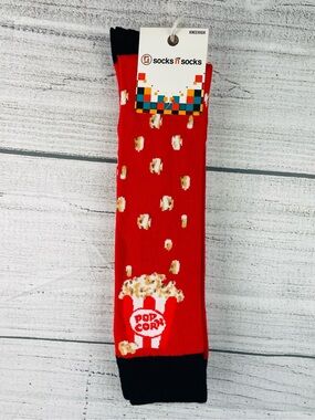 Socks n Socks Women's One Size Knee High Cute Popcorn Theme Socks - NEW 1 Pair